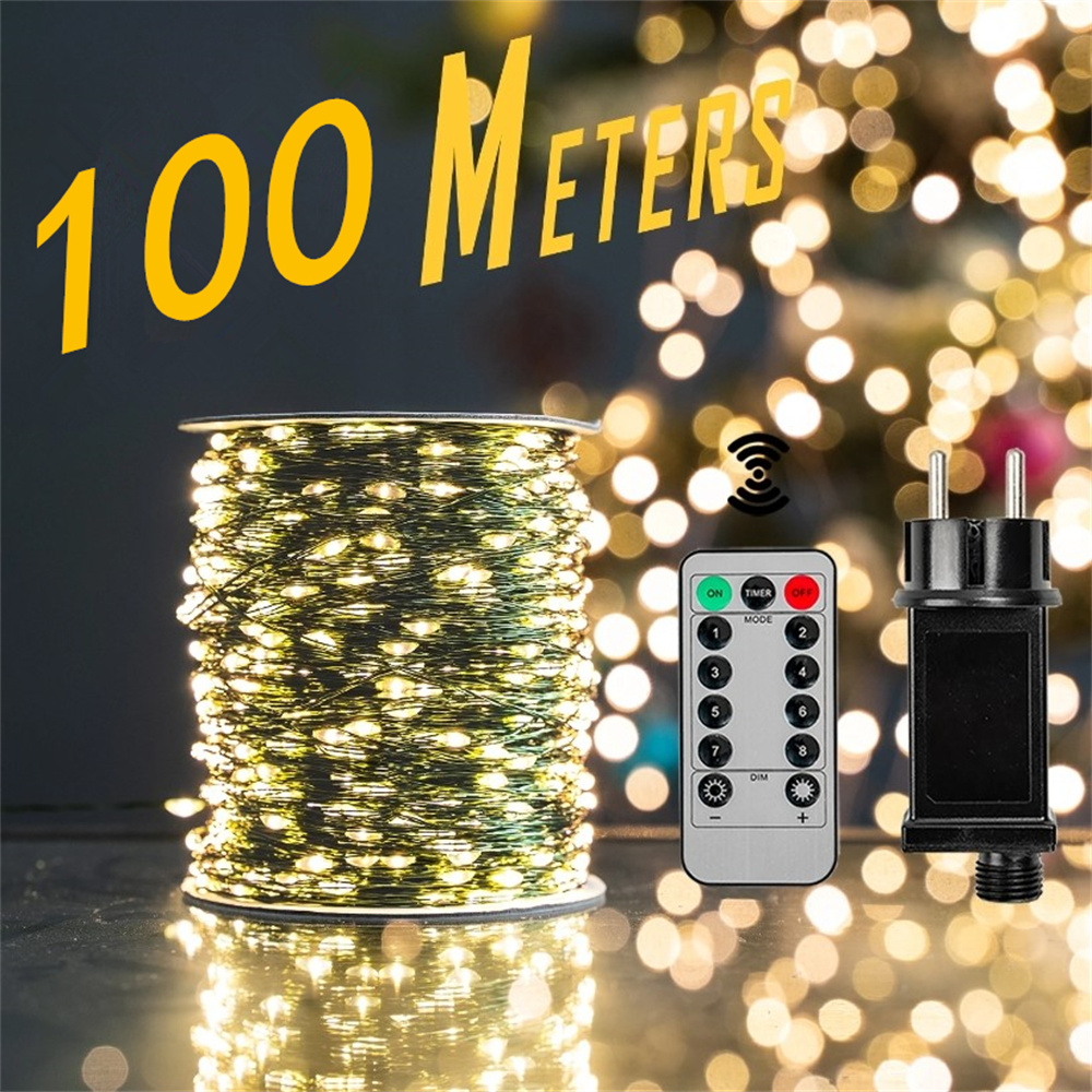Outdoor Camping Lights String - 1000/500LED Peri Dize Işıklar Noel Çelenk