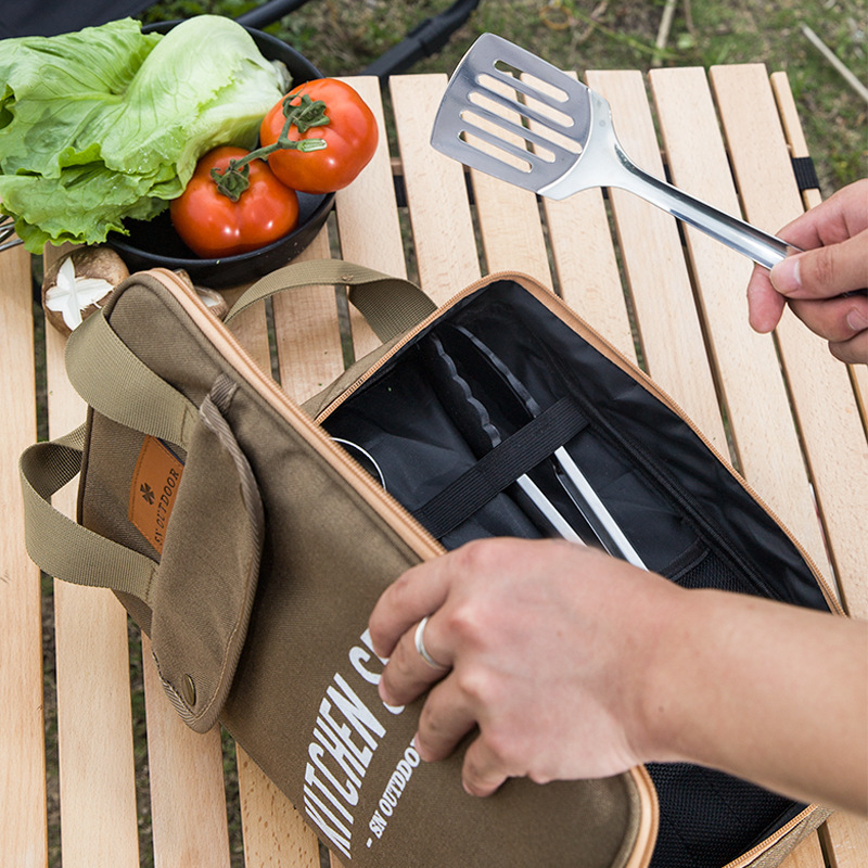 Outdoor Camping Kitchen With Sink - 8 adet Kamp Mutfak Tencere Seti