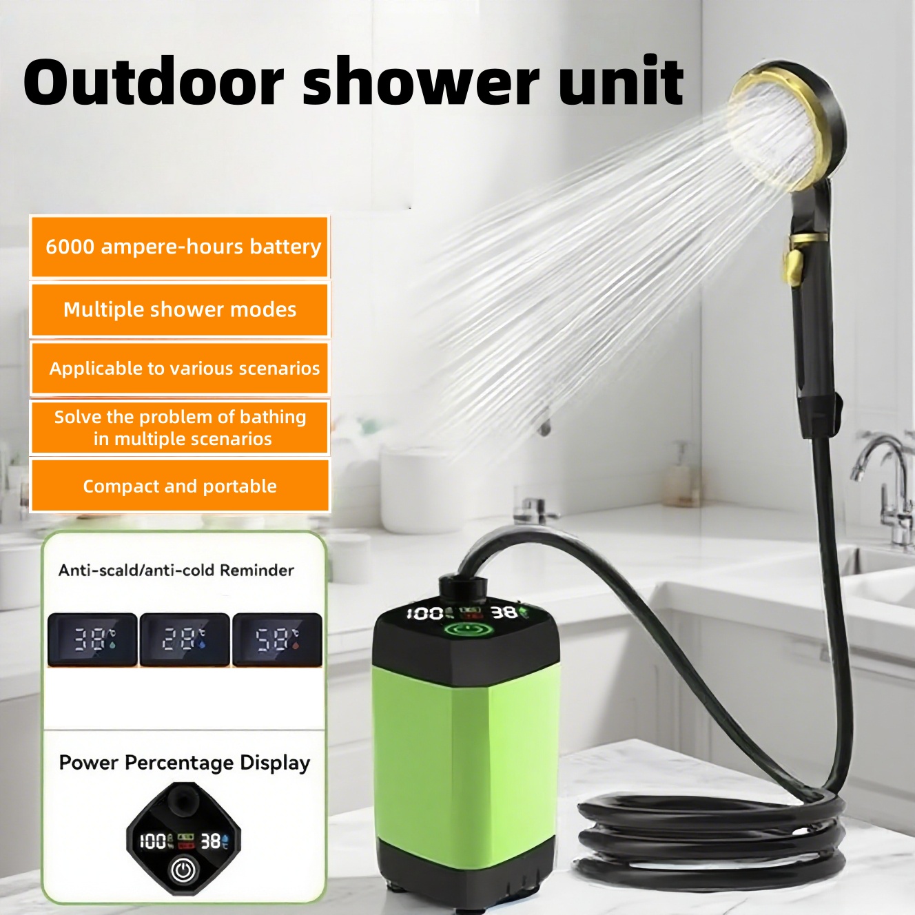 Outdoor Camping Shower - Taşınabilir Dış Mekan Elektrikli Duş Ünitesi,