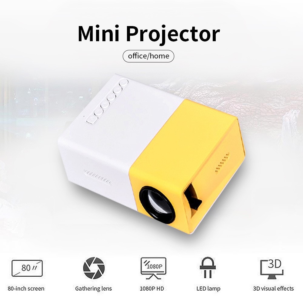 Outdoor Camping Tv - YG300 Ev Tipi HD mini projektör,
