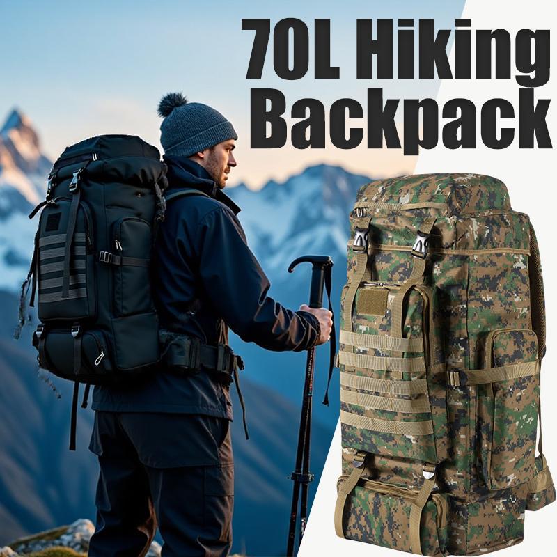 Outdoor Camping Backpack - 70L Profesyonel Yürüyüş Sırt Çantası, Geniş