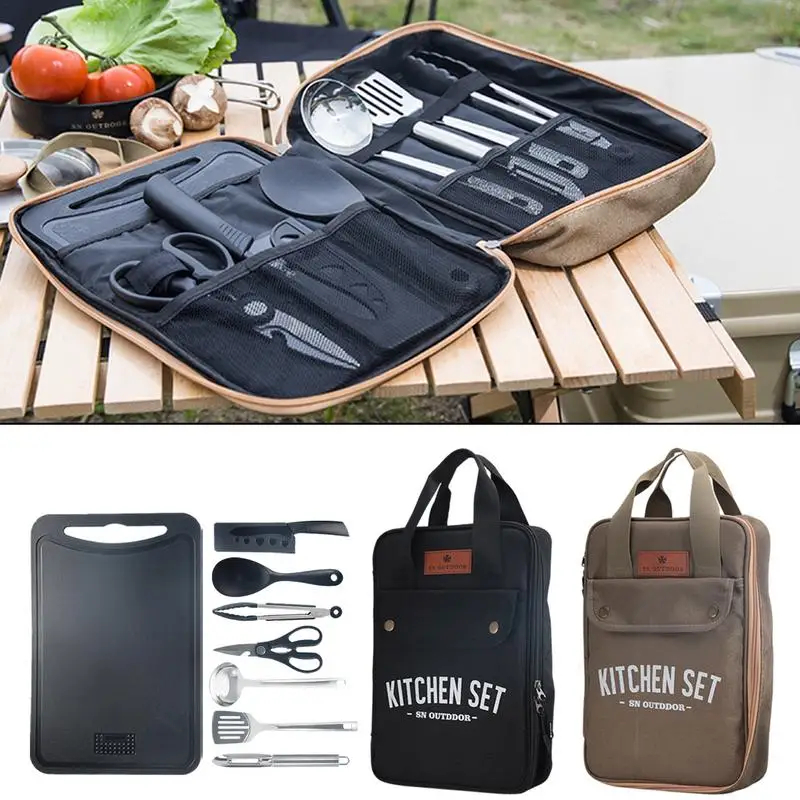 Outdoor Camping Kitchen With Sink - 8 adet Kamp Mutfak Tencere Seti