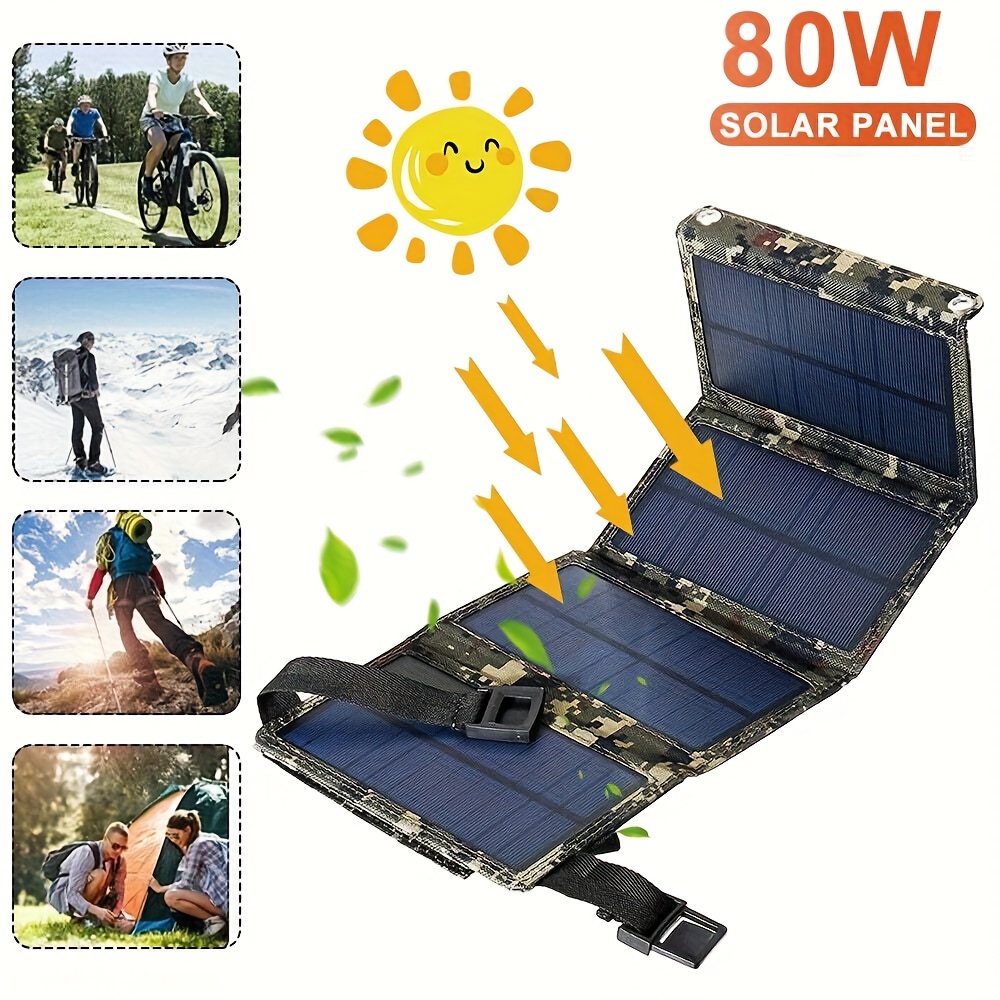 Outdoor Camping Hiking - Güneş Paneli 80W Taşınabilir Katlanabilir Güneş