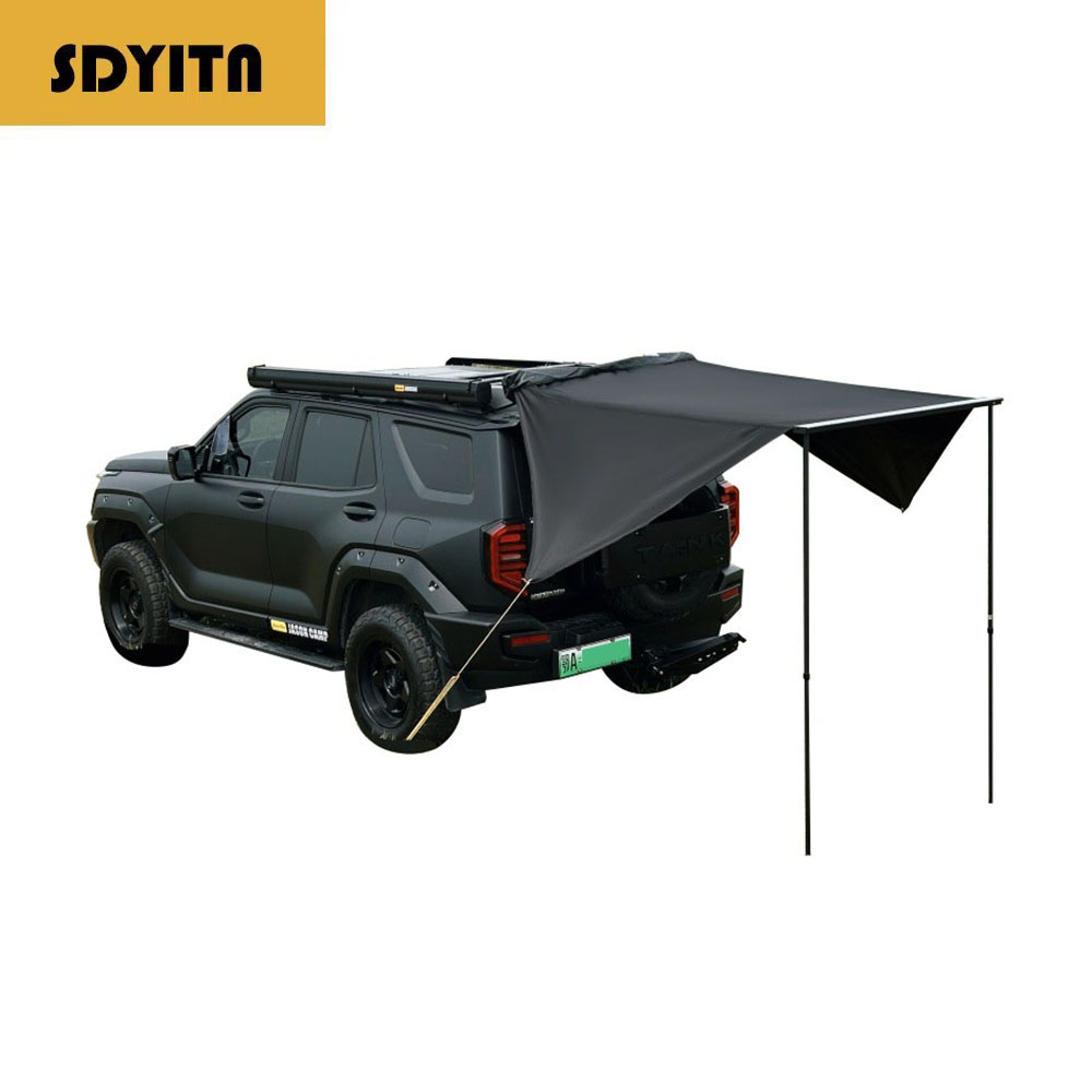 Outdoor Camping Car Tail Tent - Alüminyum Alaşımlı Siyah Çift Kanatlı Üstten