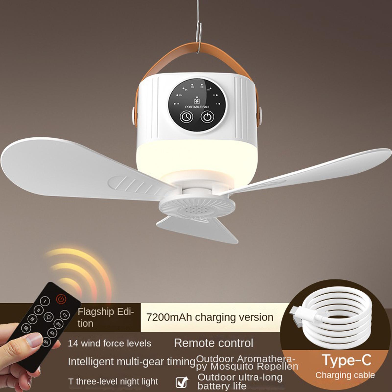 Outdoor Camping Misting Fan - Şarj edilebilir asılı fan 7200mAh 4