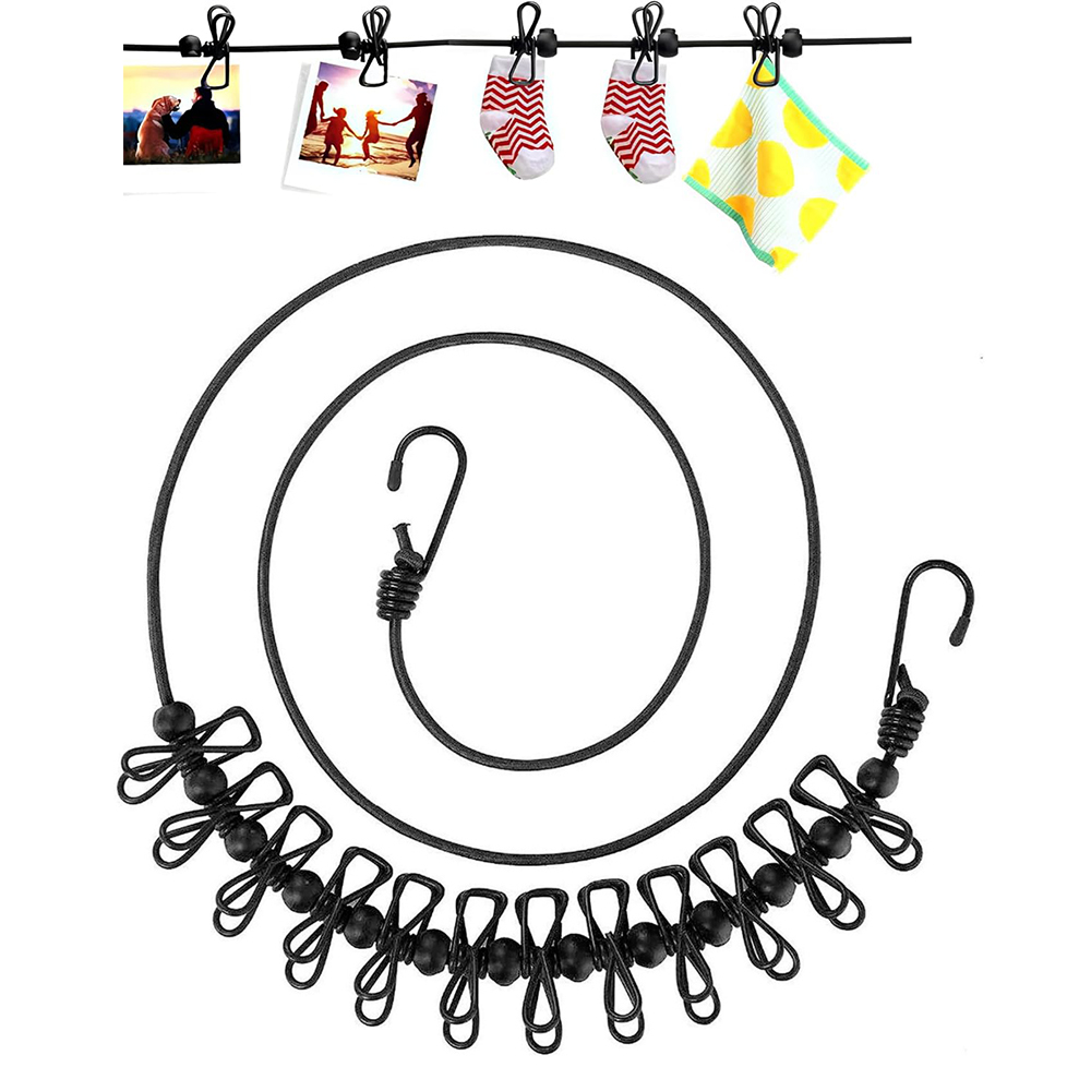 Camping Outdoor Clothing - 12 Clothespins ile taşınabilir Clothesline seyahat