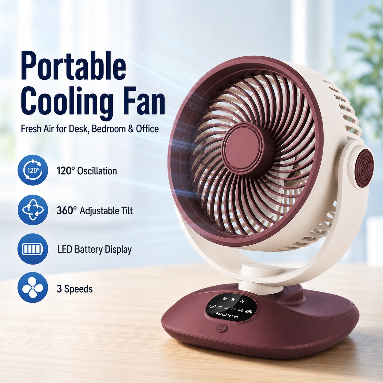 Outdoor Camping Misting Fan - Masaüstü Fanı Şarj Edilebilir Turbo Hava