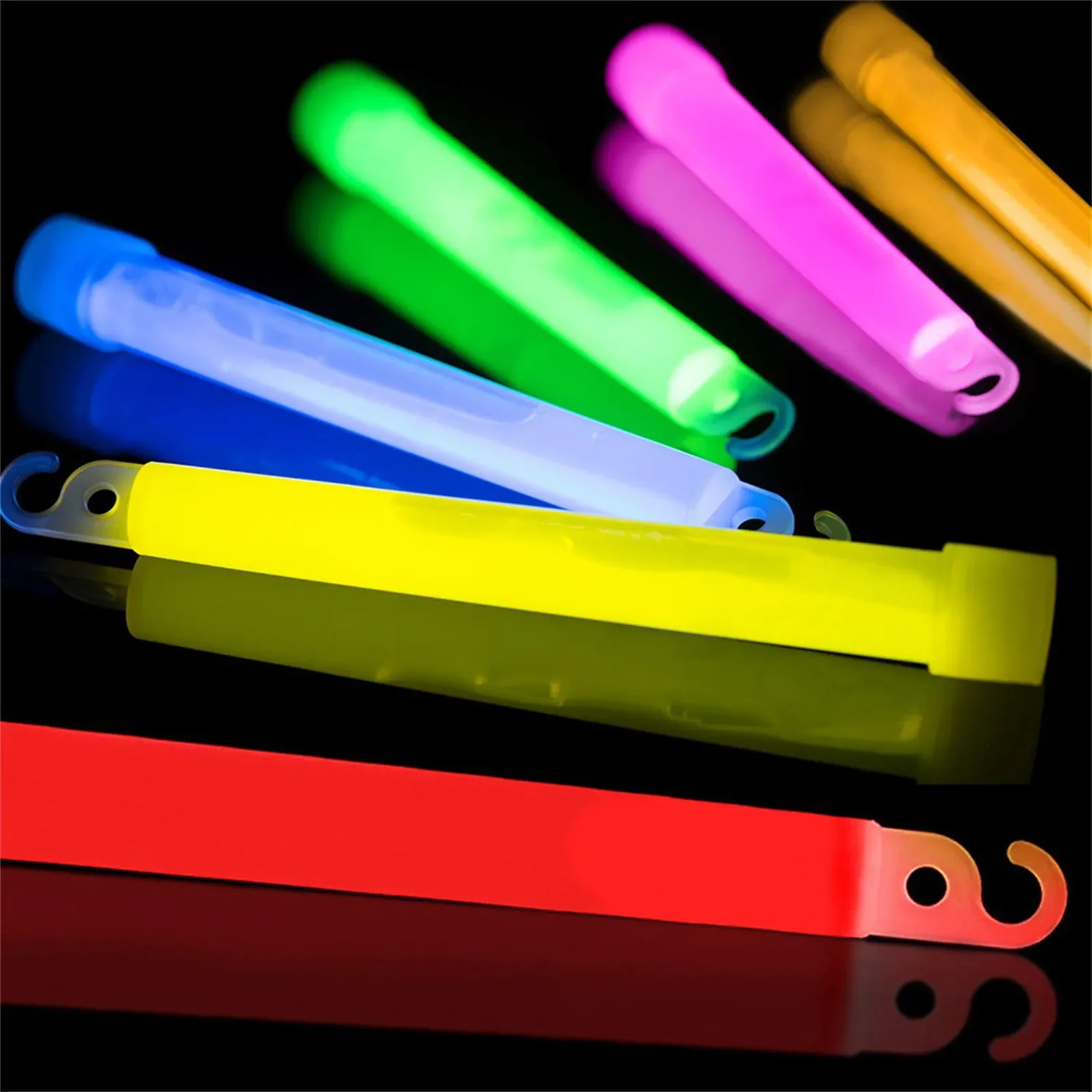 Glow Sticks Survival - Kancalı parlak çubuklar 4/6 inç Floresan
