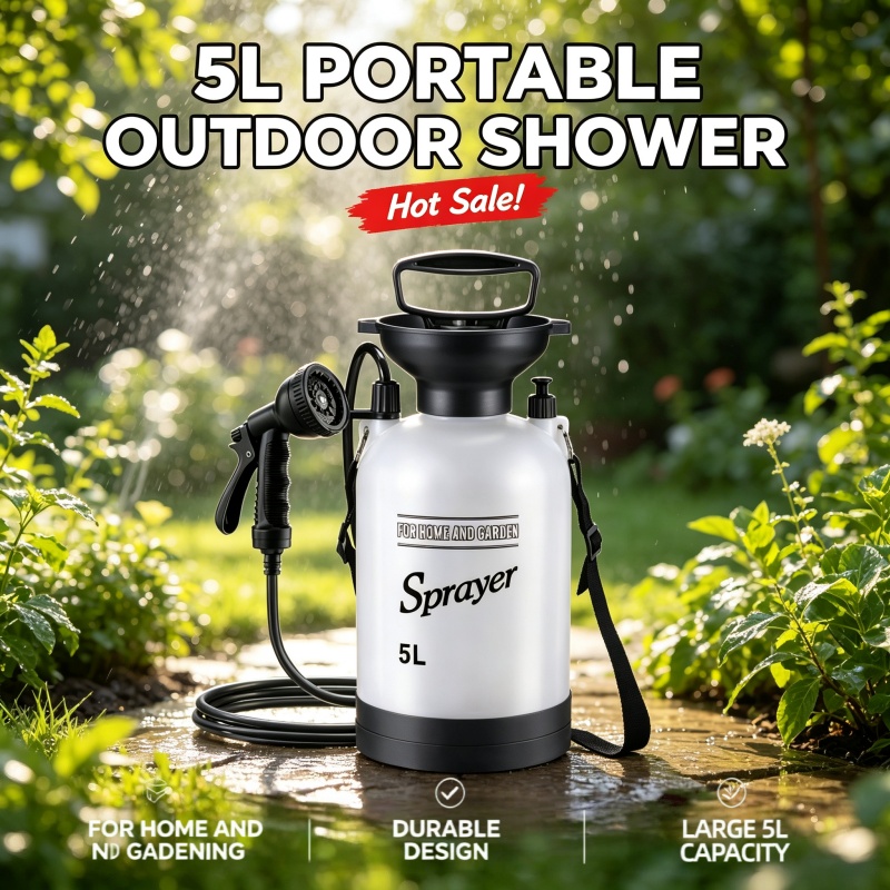 Outdoor Camping Shower - 5L Taşınabilir Kamp Duşu Manuel Basınçlı