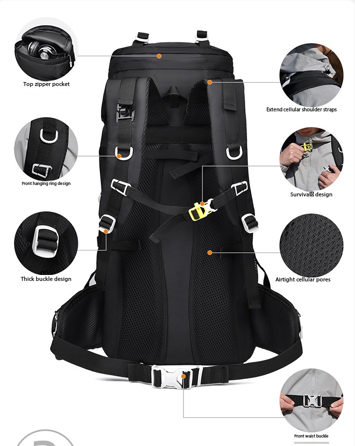 60L Büyük Kapasiteli Profesyon - Outdoor Camping Backpack incelemesi ve fiyatı