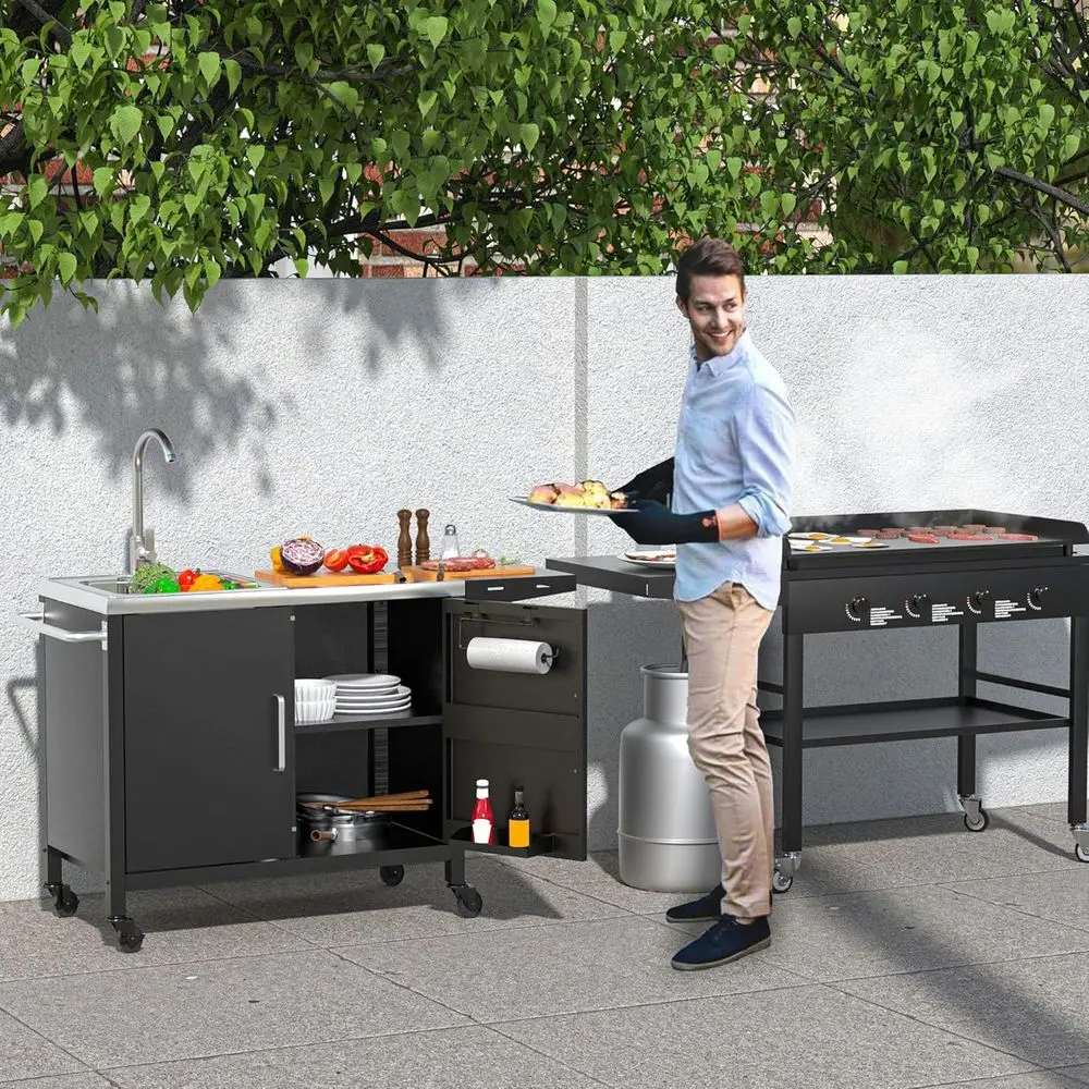 Paslanmaz Çelik Lavabolu Açık  - Outdoor Camping Kitchen With Sink incelemesi ve fiyatı