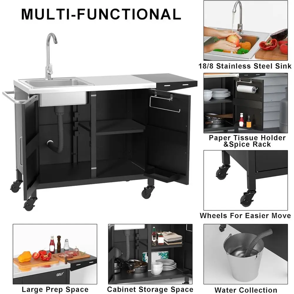 Paslanmaz Çelik Lavabolu Açık  - Outdoor Camping Kitchen With Sink incelemesi ve fiyatı