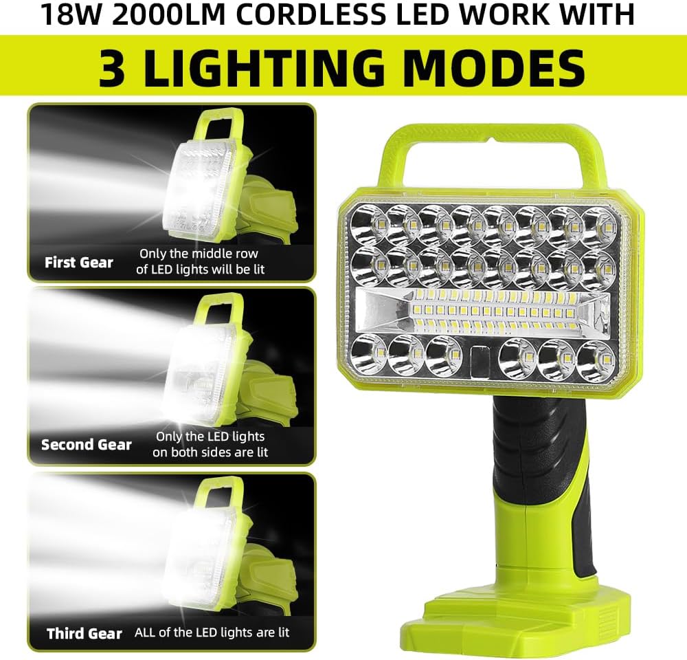 Ryobi 18V için 18W 2000LM Kabl - Outdoor Camping Jobs incelemesi ve fiyatı