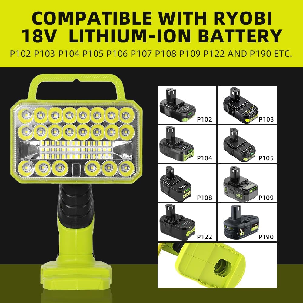Ryobi 18V için 18W 2000LM Kabl - Outdoor Camping Jobs incelemesi ve fiyatı