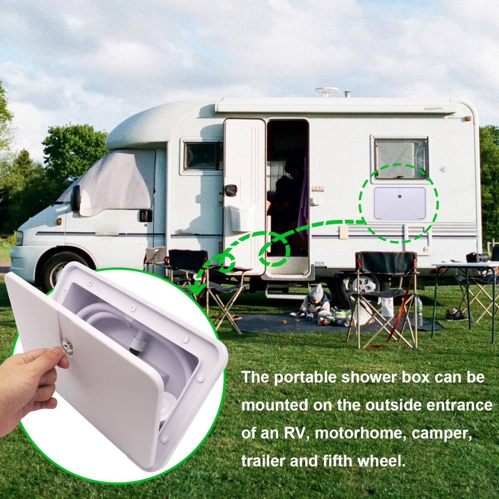 RV Dış Mekan Duş Kutusu Kompak - Outdoor Camping Shower incelemesi ve fiyatı