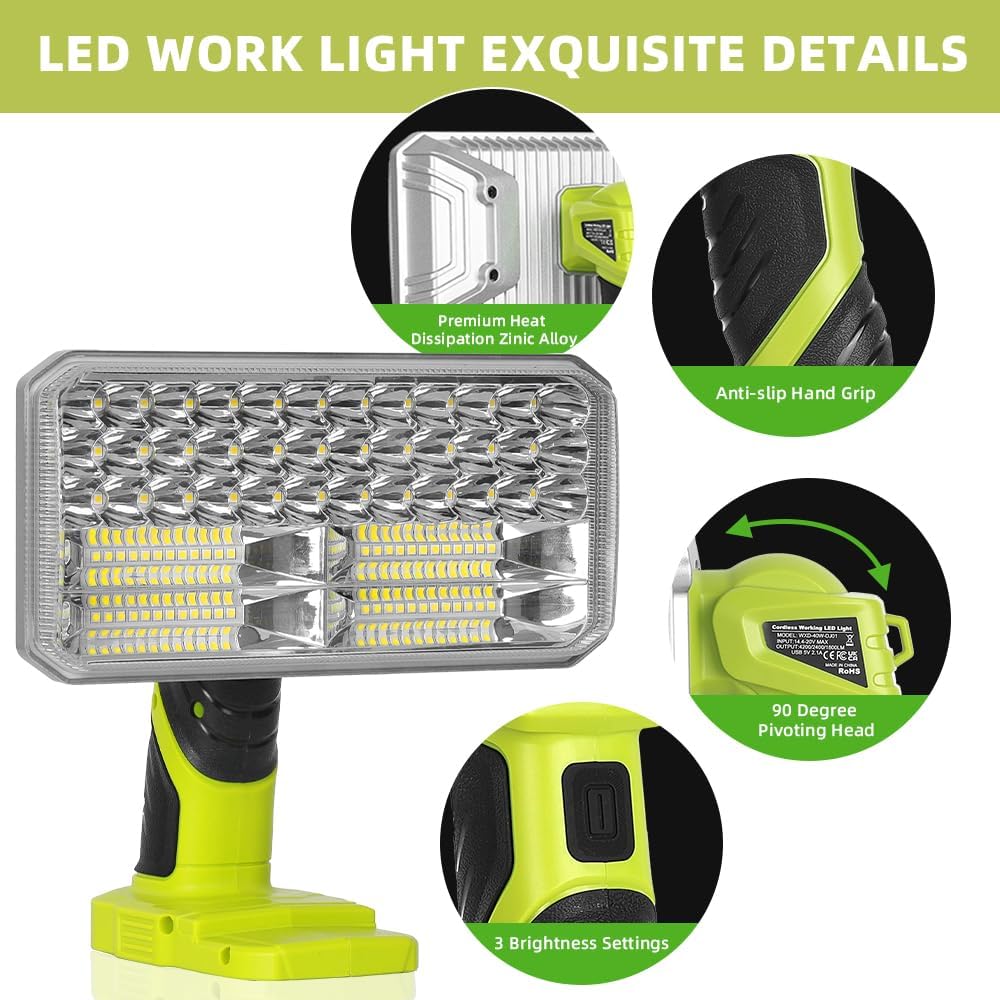 Ryobi için 40W 4200LM Akülü LE - Outdoor Camping Jobs incelemesi ve fiyatı
