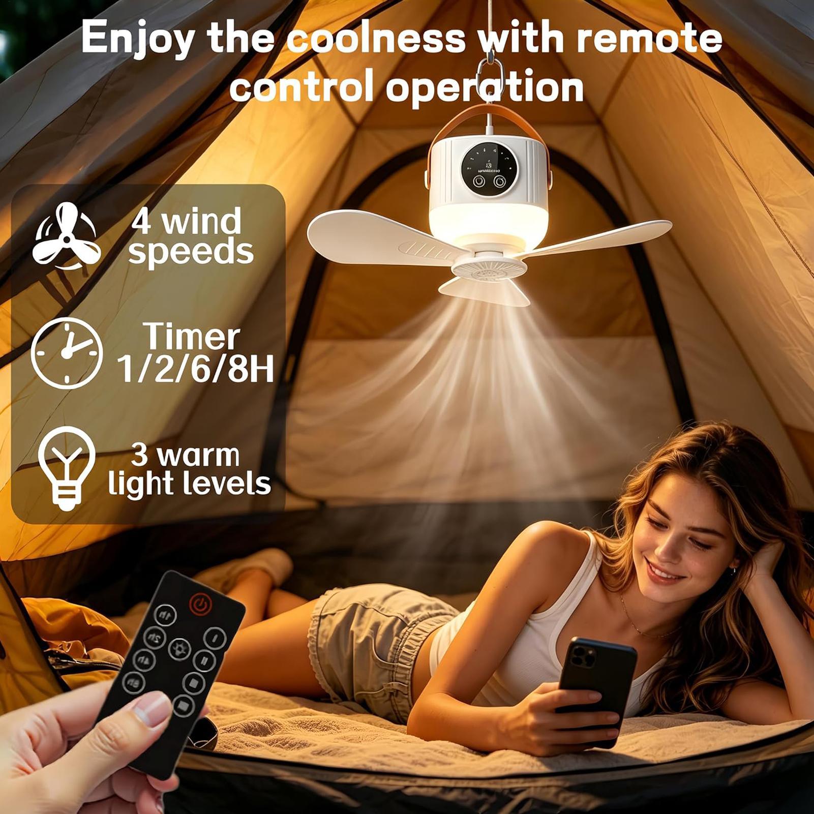 Şarj edilebilir asılı fan 7200 - Outdoor Camping Misting Fan incelemesi ve fiyatı